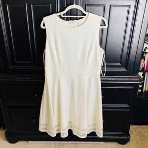 Calvin Klein Fit & Flare White Casual Midi Dress